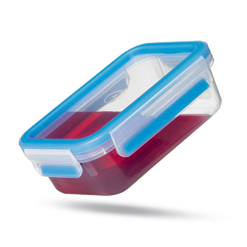 EMSA Vorratsdose 3er-Set, 550 ml/1 l/2,3 l, 16,7 × 22,6 × 9,9 cm, Kunststoff (TPE), transparent/blau