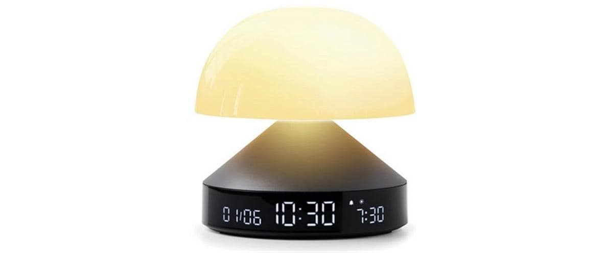 LEXON Lichtwecker Mina Sunrise – digital – 11 × 11 cm, anthrazit, Aluminium, USB, 5 Wecktöne