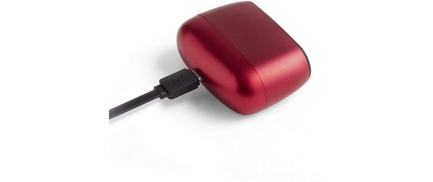 LEXON Minut Wecker – digital – 6,5 × 4,5 × 2,5 cm, dunkelrot, Aluminium, Schlummerfunktion, USB