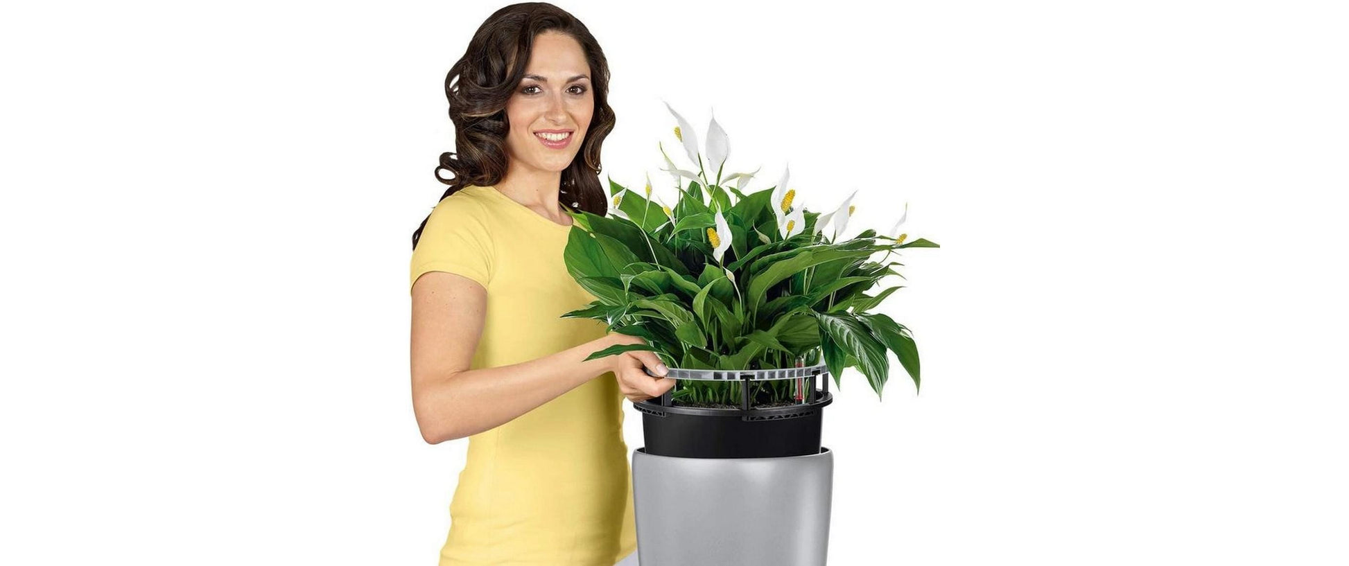 LECHUZA RONDO Premium 40 Dosen-Pflanzer – Ø 40 × 75 cm – Kunststoff, weiss matt
