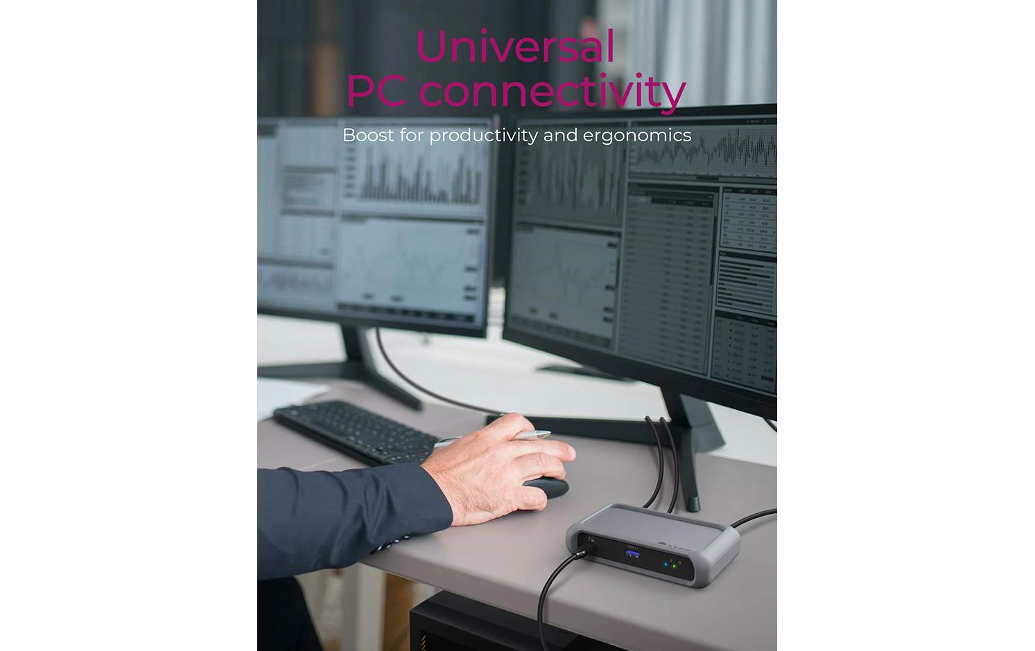 ICY BOX IB-HUB801-TB4 Thunderbolt-Hub – Thunderbolt 4, 1× USB-A, 85 W PD, 3× TB4, für Windows/Mac
