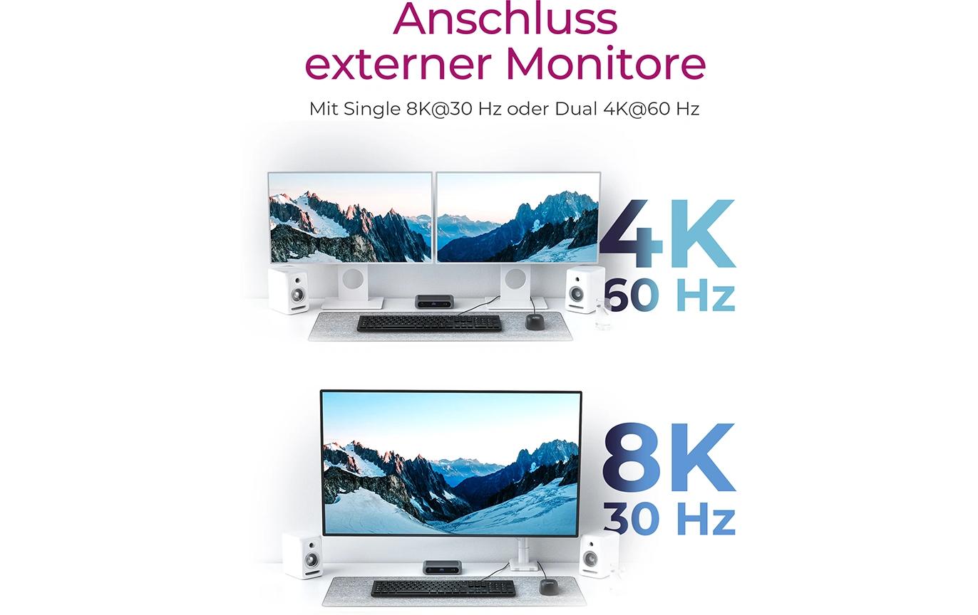 ICY BOX IB-HUB801-TB4 Thunderbolt-Hub – Thunderbolt 4, 1× USB-A, 85 W PD, 3× TB4, für Windows/Mac