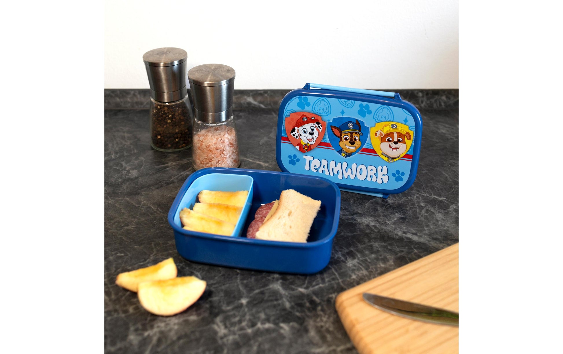 Scooli Lunchbox 800 ml, 18 × 13,5 × 6 cm, Kunststoff, blau, Paw Patrol-Motiv