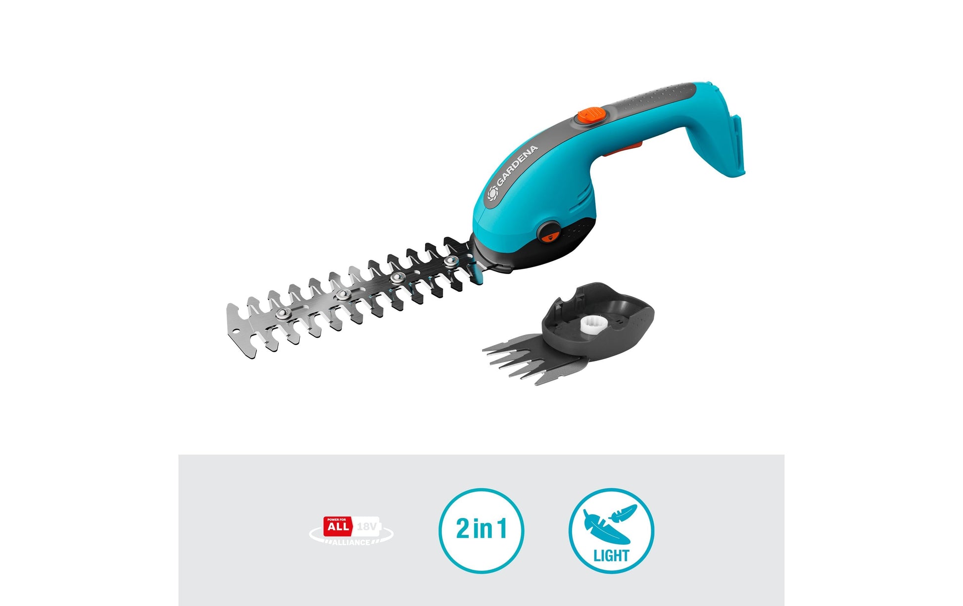 Gardena PowerCut 20/18V P4A Akku-Gras- und Strauchschere – 18 V – Klingenbreite 200 mm – Solo
