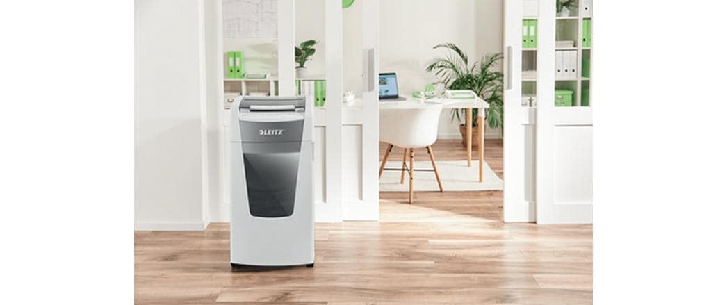Leitz bürogeräte Leitz IQ Autofeed Office600 – Aktenvernichter mit Autofeed, DIN P-5, Mikroschnitt 2 × 15 mm, 100 Blatt, 34 l