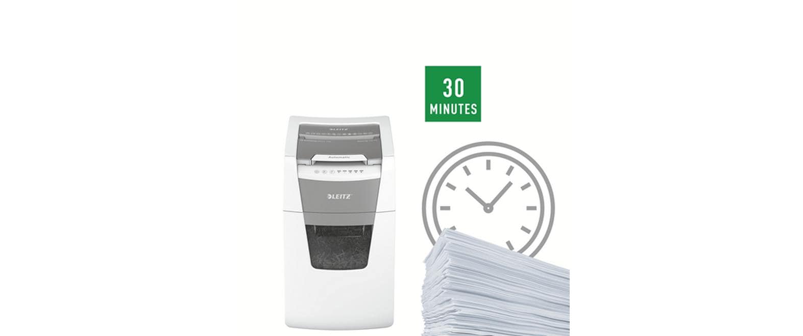 Leitz bürogeräte Leitz IQ Autofeed Office150 – Aktenvernichter mit Autofeed 150 Blatt, DIN P-4, Partikelschnitt 4 × 28 mm, 44 l