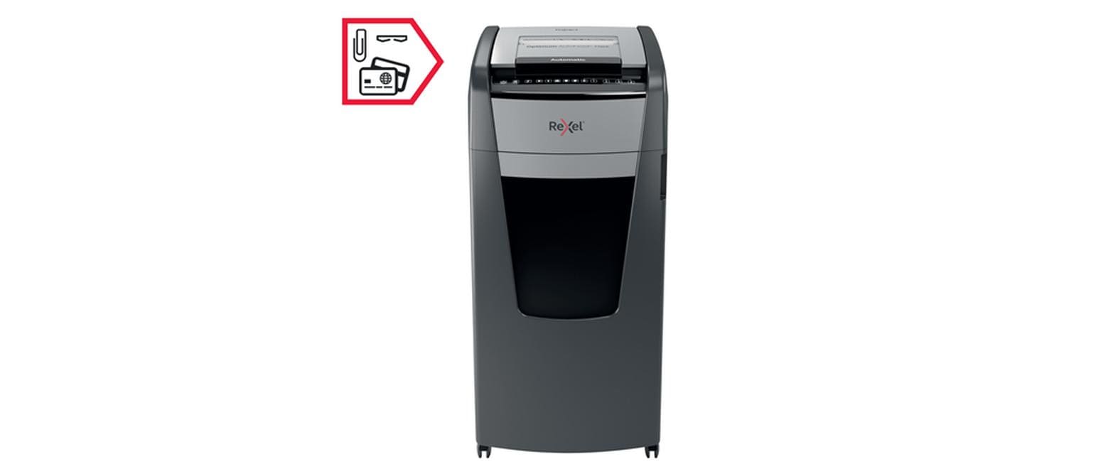 Rexel Optimum AutoFeed+ 750X – Aktenvernichter mit Autofeed 750 Blatt, DIN P-4, Partikelschnitt 4 × 30 mm, 140