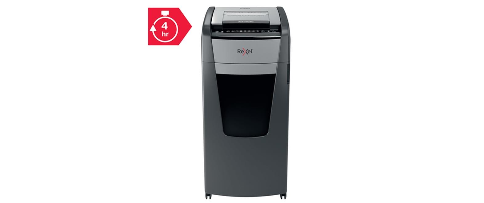 Rexel Optimum AutoFeed+ 750X – Aktenvernichter mit Autofeed 750 Blatt, DIN P-4, Partikelschnitt 4 × 30 mm, 140