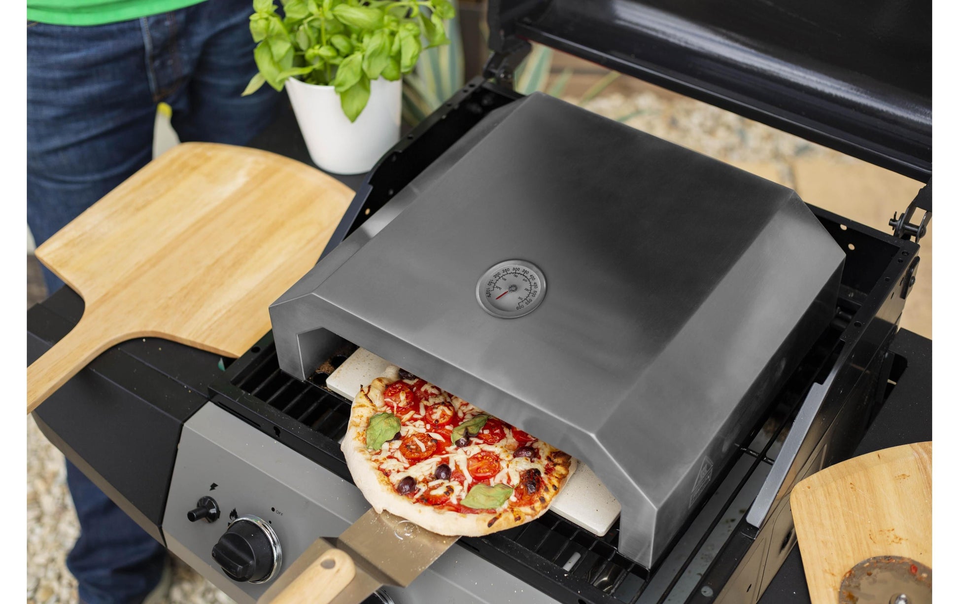 Struct Pizzastein 30,5 × 30,5 × 1 cm, Keramik, Weiss, hitzebeständig bis 800 °C