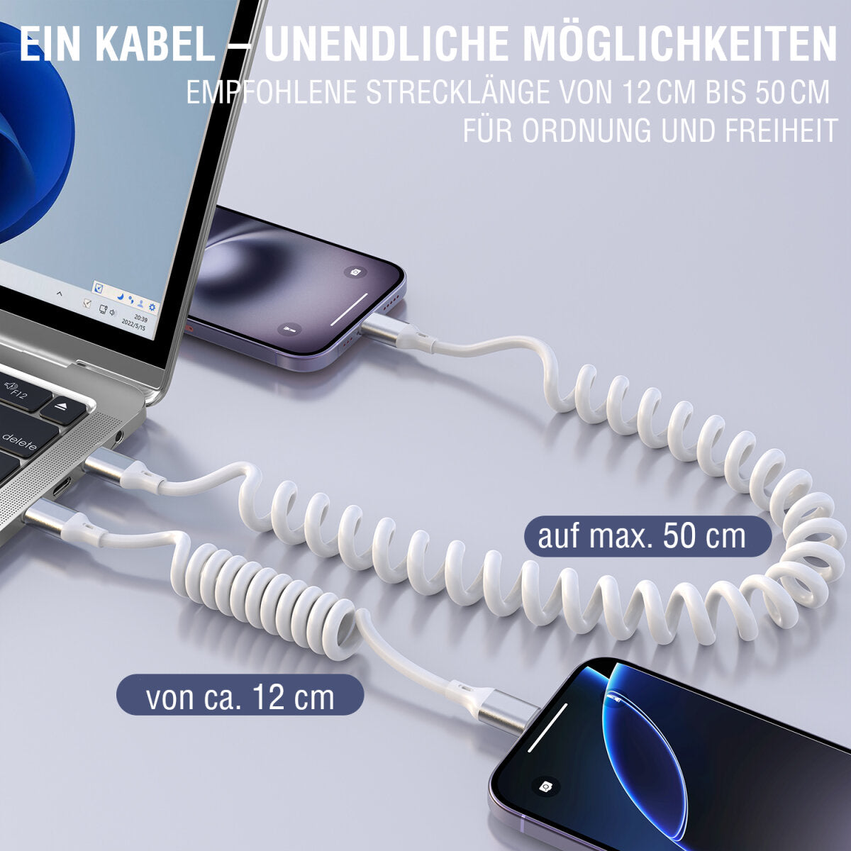 4smarts USB-Kabel, USB-C zu USB-C, 1,35 m, USB 2.0, Lade-/Datenkabel