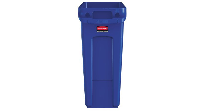 Rubbermaid Recyclingbox Slim Jim – 60 l – Kunststoff (PE), rechteckig – blau