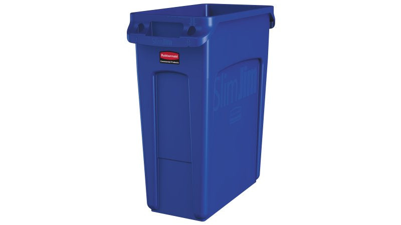 Rubbermaid Recyclingbox Slim Jim – 60 l – Kunststoff (PE), rechteckig – blau