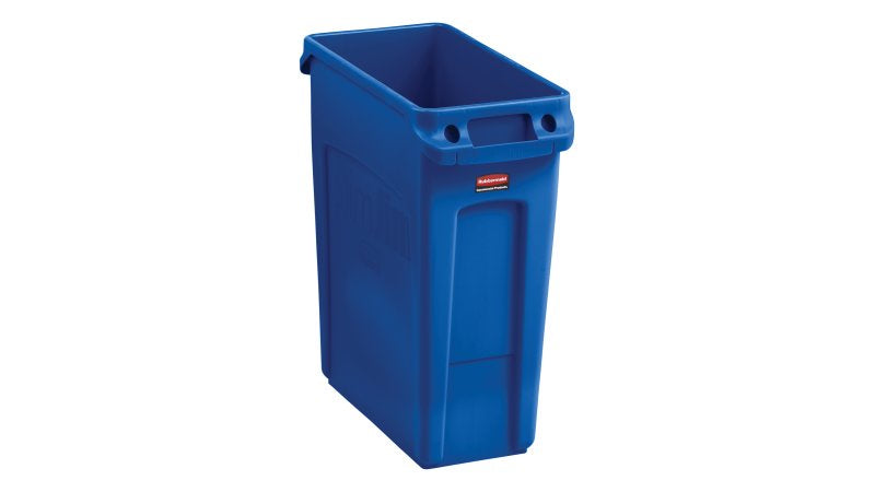 Rubbermaid Recyclingbox Slim Jim – 60 l – Kunststoff (PE), rechteckig – blau