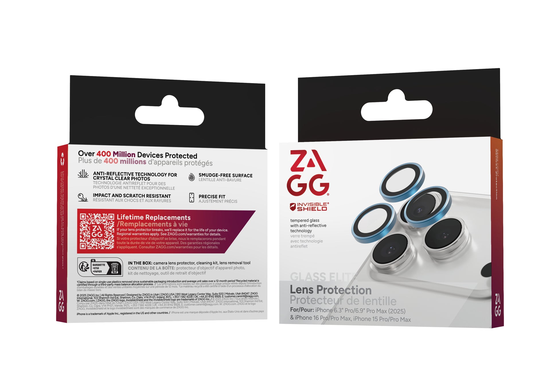 ZAGG Displayschutz (Panzerglas), Anti-Fingerprint – für iPhone 17 Pro/17 Pro Max/16 Pro und andere – 3er-Pack