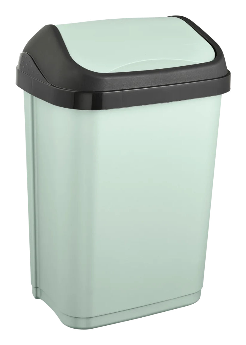 keeeper Swantje Schwingdeckel-Abfalleimer – 10 l – Kunststoff (PP), Rechteckig – Soft Green