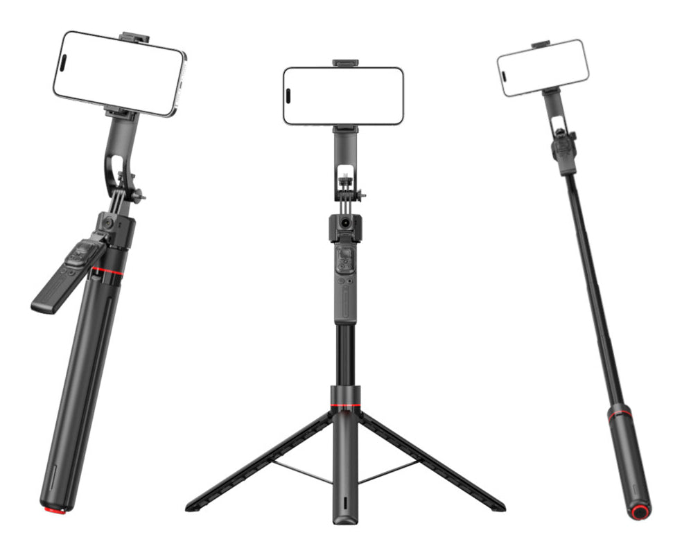 4SMARTS 360° AI-Stativ – 176 cm – für Smartphone, Digitalkamera