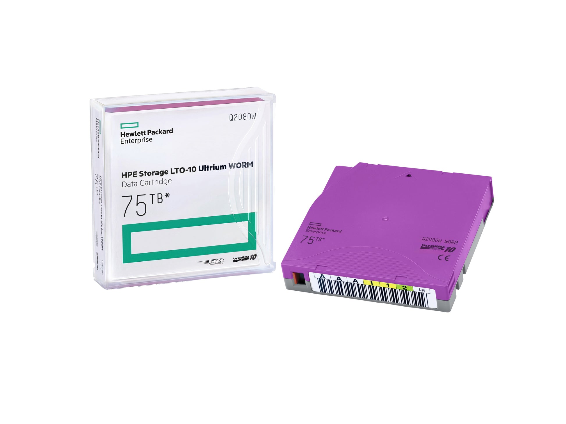 HPE LTO-10 Ultrium Datenkassette – WORM, 75 TB, 20er-Pack, mit Kundenetikett, mit Hüllen