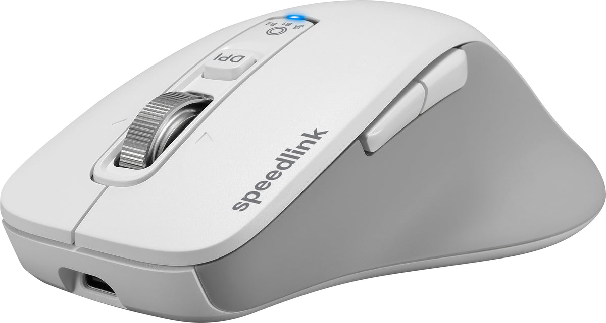 SPEEDLINK VELORA – Maus – Kabellos (Bluetooth/2,4 GHz), 4800 DPI, rechts, Weiss