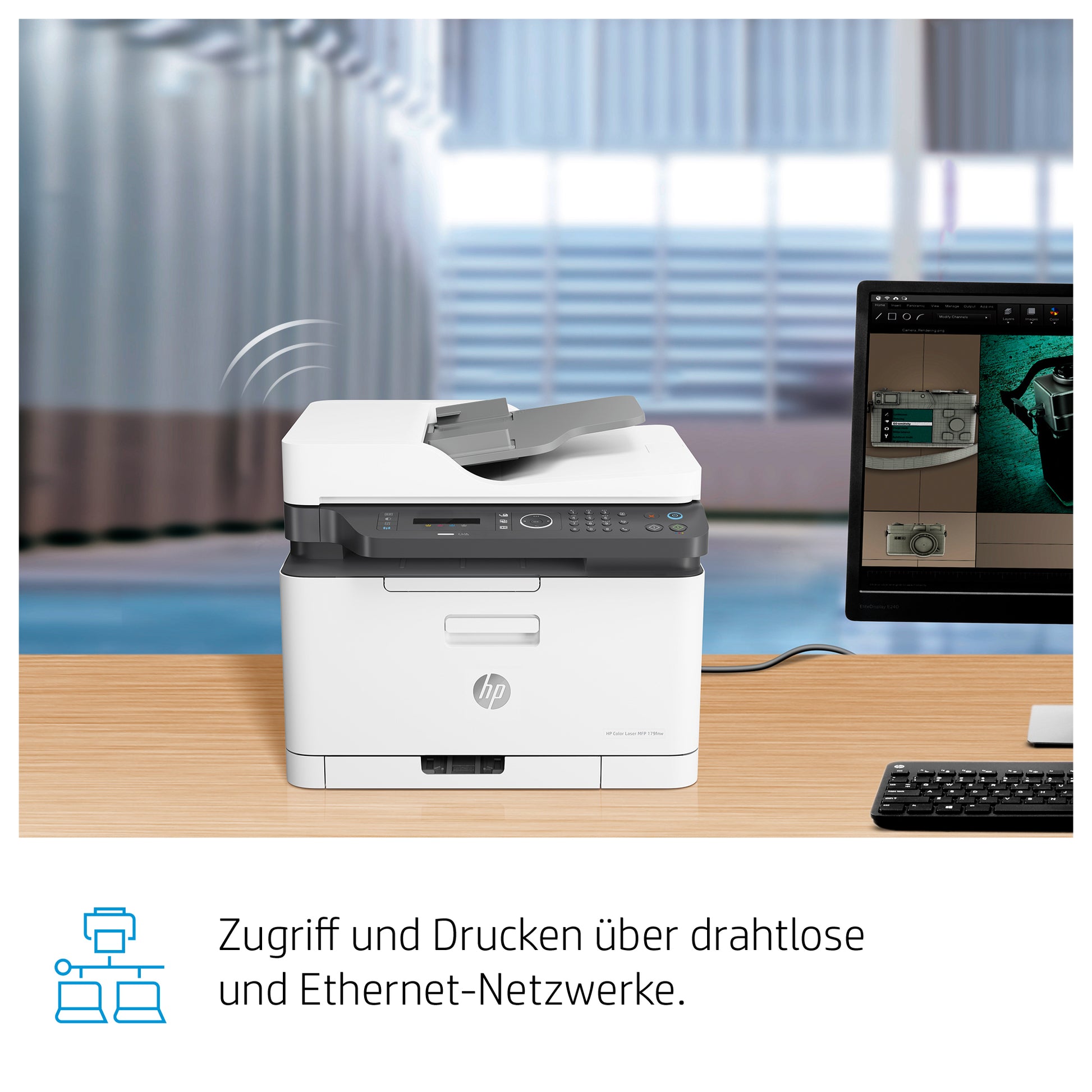 HP Color Laser MFP 179fnw – Farblaser-Multifunktionsdrucker, A4, 3-in-1, Duplex, WLAN/LAN, AirPrint, Mopria