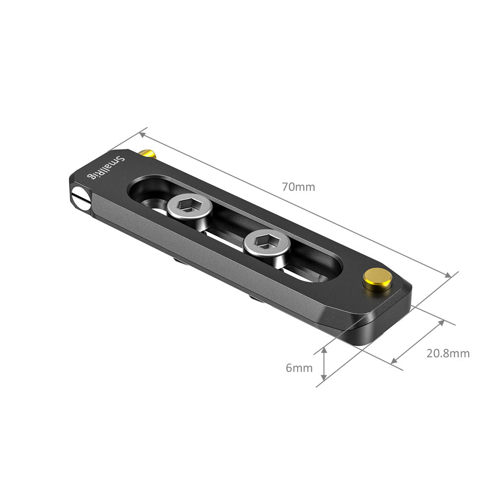 SmallRig Niedrigprofil-NATO-Schiene 70 mm – Aluminium, 21 × 6 × 70 mm – 1/4"-Gewinde