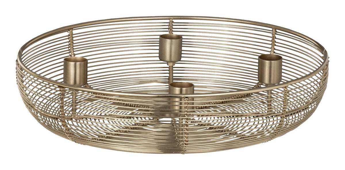 EGLO Adventskerzenhalter Hagony – Metall, Gold – Ø 30,5 × 7 cm – für 4 Kerzen