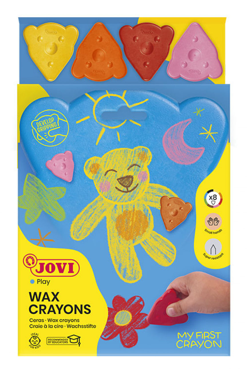 Jovi My First Crayon Wachsmalkreiden – 8 Farben, ergonomisch, Karton