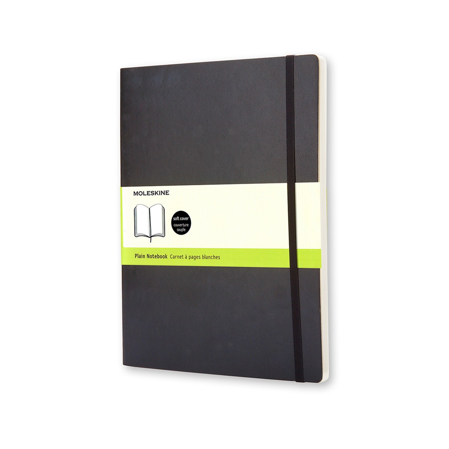 Moleskine Notizbuch, 190 × 250 mm, blanko, Leimbindung, Softcover, 192 Seiten, 70 g/m² – schwarz