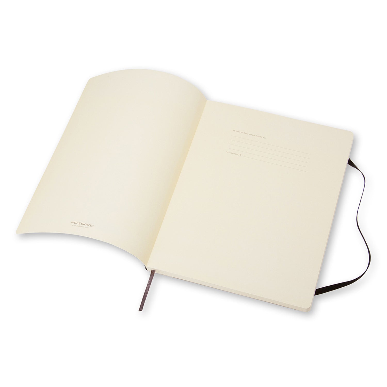 Moleskine Notizbuch, 190 × 250 mm, blanko, Fadenheftung, Softcover, 192 Seiten, 70 g/m² – schwarz