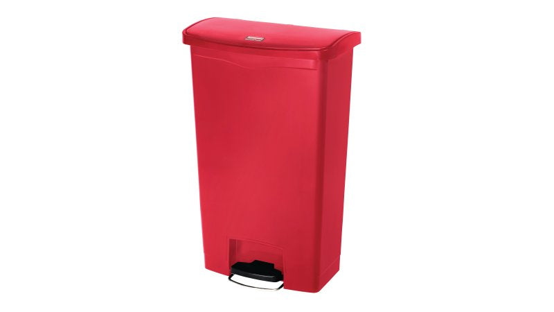Rubbermaid Slim Jim Treteimer 1883564 – 30 l – Kunststoff, rechteckig – rot