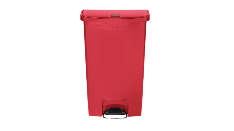 Rubbermaid Slim Jim Treteimer 1883564 – 30 l – Kunststoff, rechteckig – rot