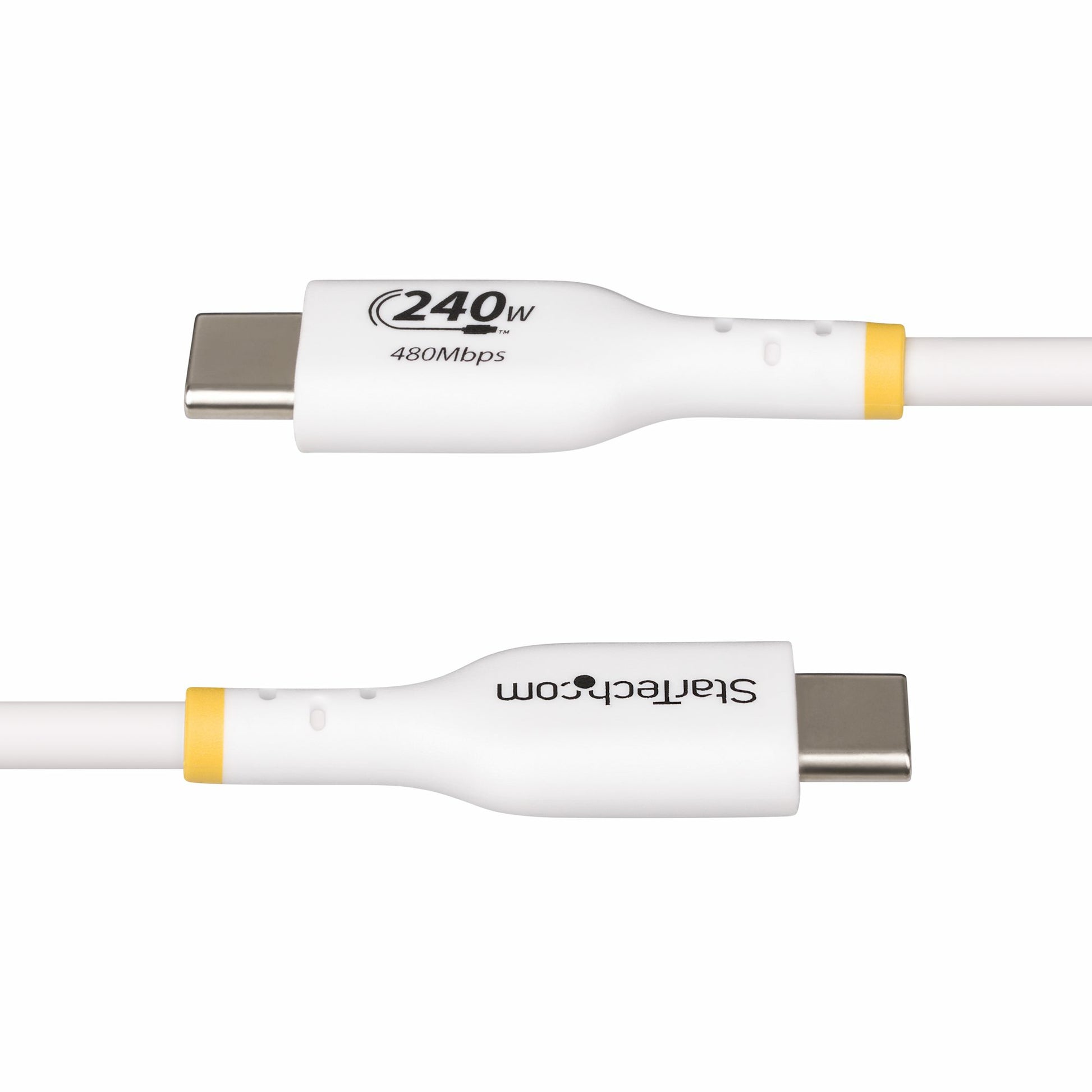 StarTech.com USB-C auf USB-C Kabel – USB 2.0 (480 Mbit/s) – 3 m – PD 240 W – USB-IF zertifiziert – Weiss