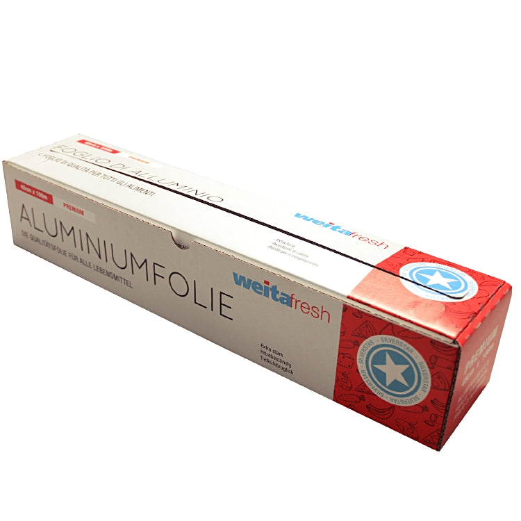 Weitafresh Alufolie 45 cm × 100 m, Aluminium, 15 µm, gehärtet