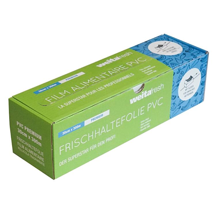 Weitafresh Frischhaltefolie 30 cm × 300 m, Polyvinylchlorid (PVC), mit Slider, transparent