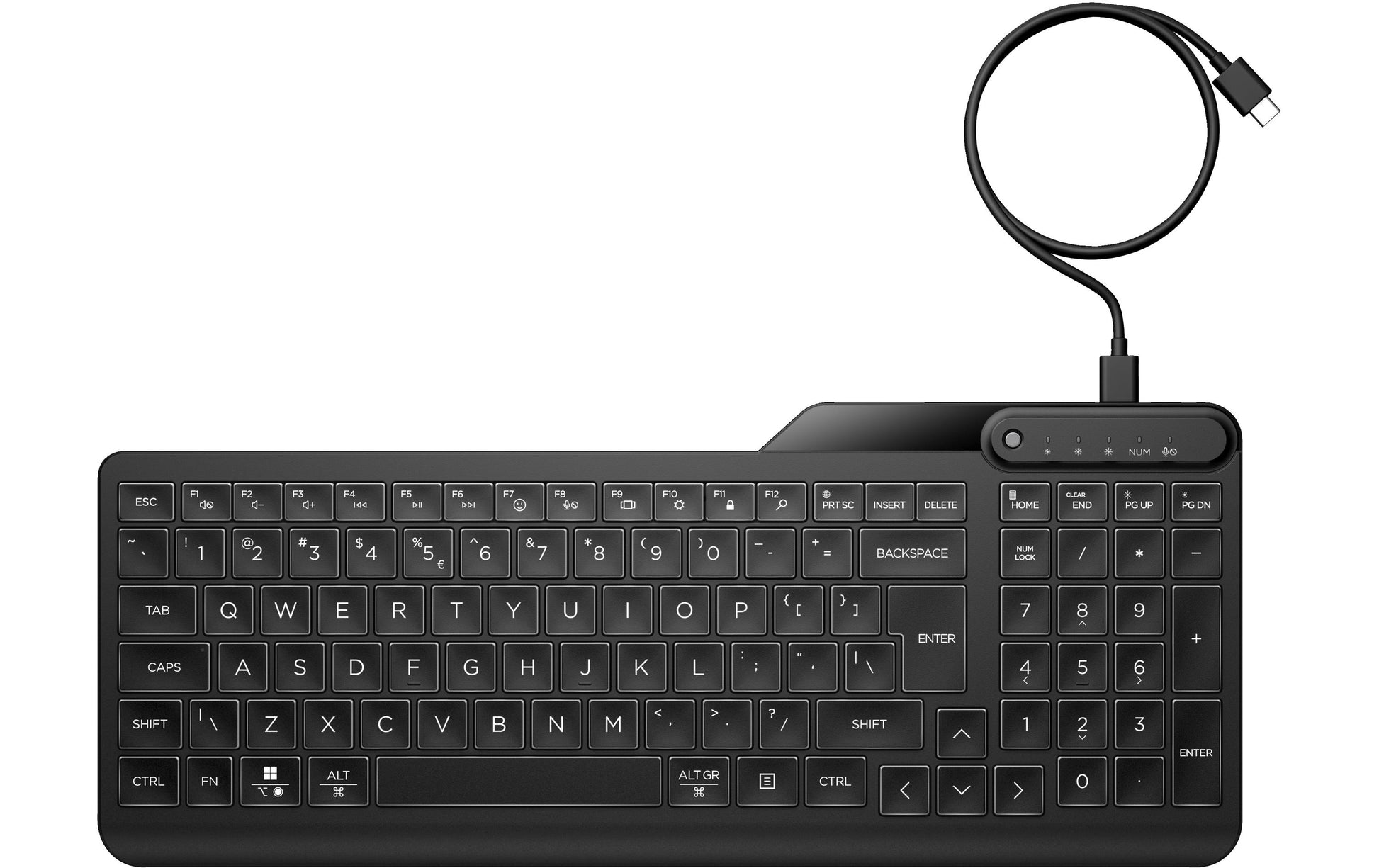 HP Tastatur – Schere, kabelgebunden – USB-A – QWERTZ (CH) – beleuchtet – schwarz