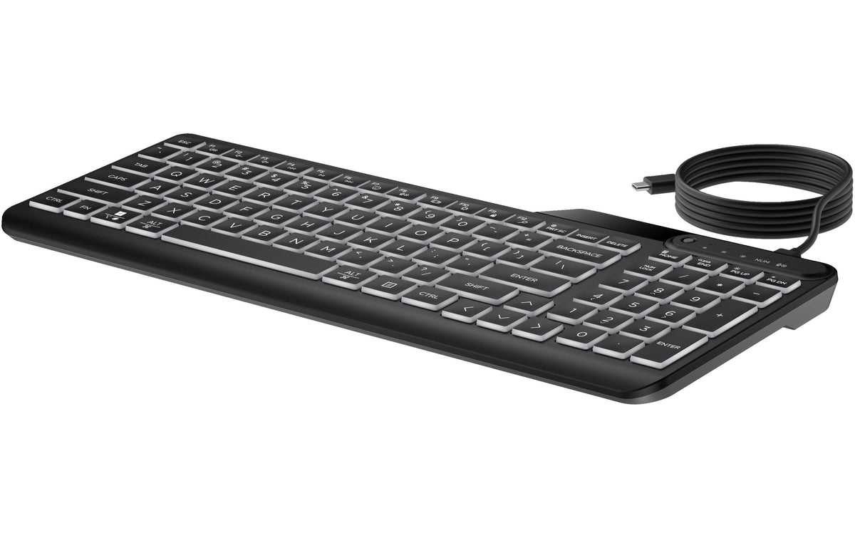 HP Tastatur – Schere, kabelgebunden – USB-A – QWERTZ (CH) – beleuchtet – schwarz