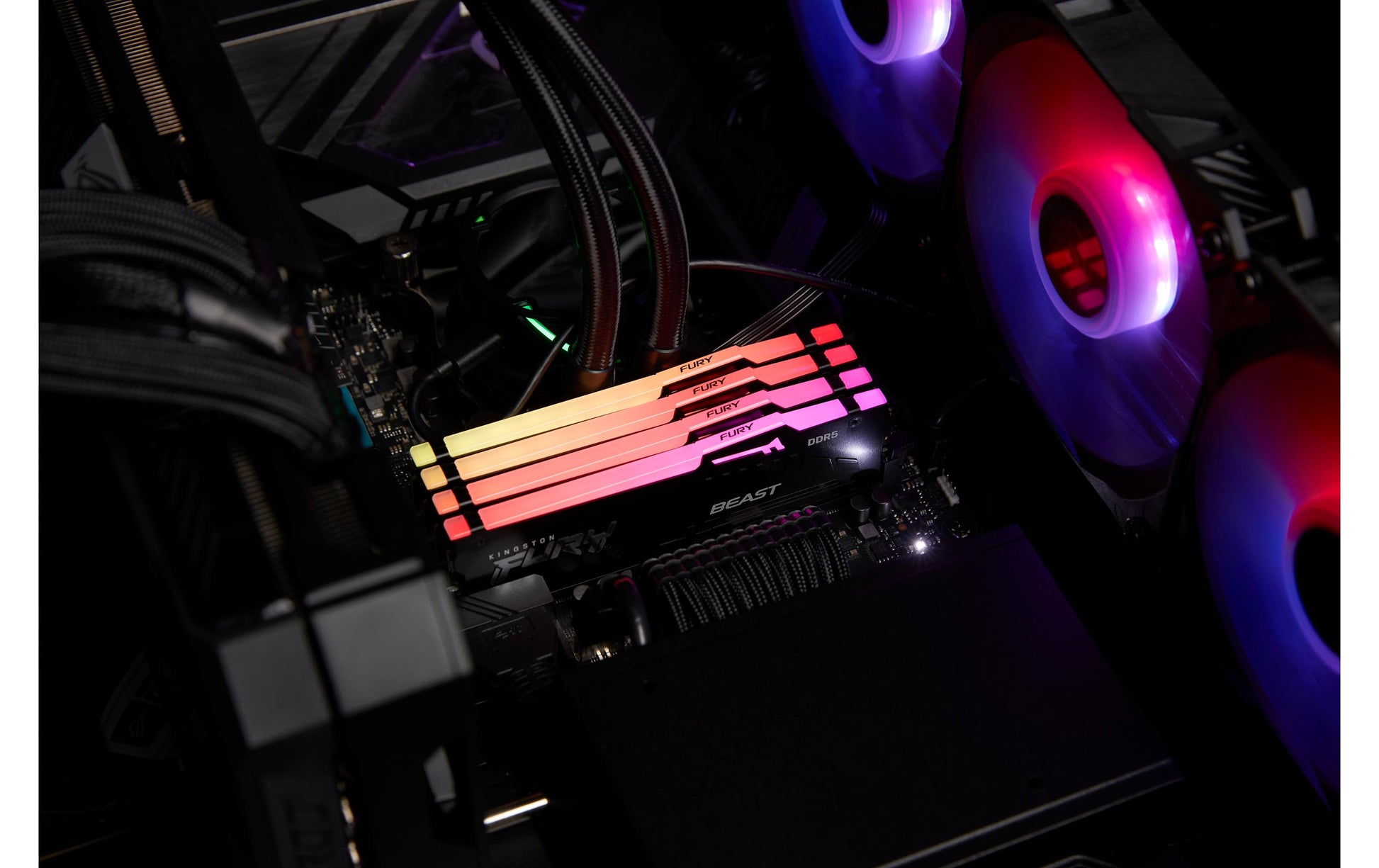 Kingston Technology Kingston FURY Beast – Arbeitsspeicher 64 GB (2×32 GB) – DDR5 6000 MT/s CL30, 1,35 V, 288‑pin DIMM, RGB, Schwarz