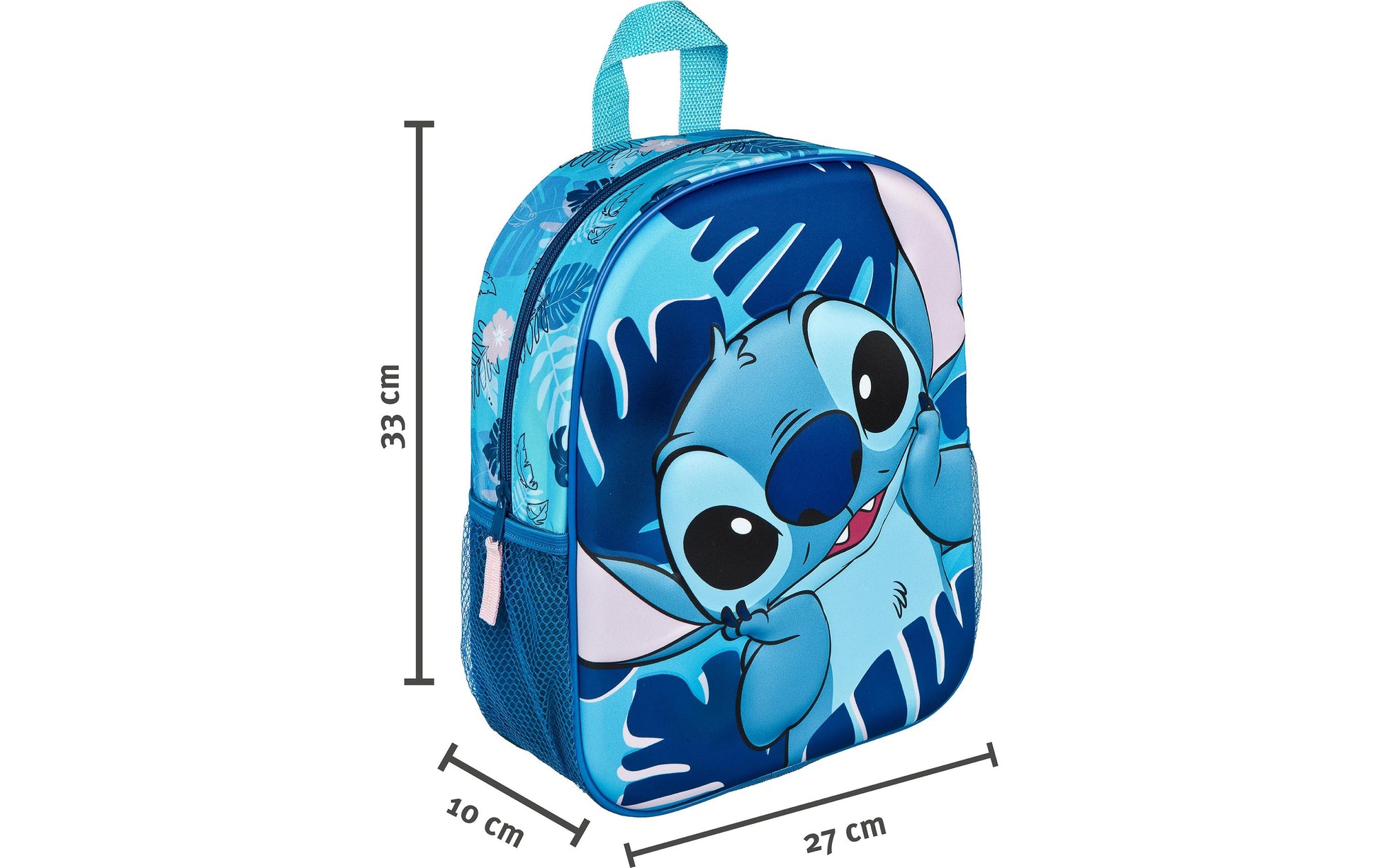 Scooli Kindergartenrucksack 3D Lilo & Stitch – 7 l, Gepolsterte Schultergurte – Blau/Rosa, 270 × 330 × 100 mm