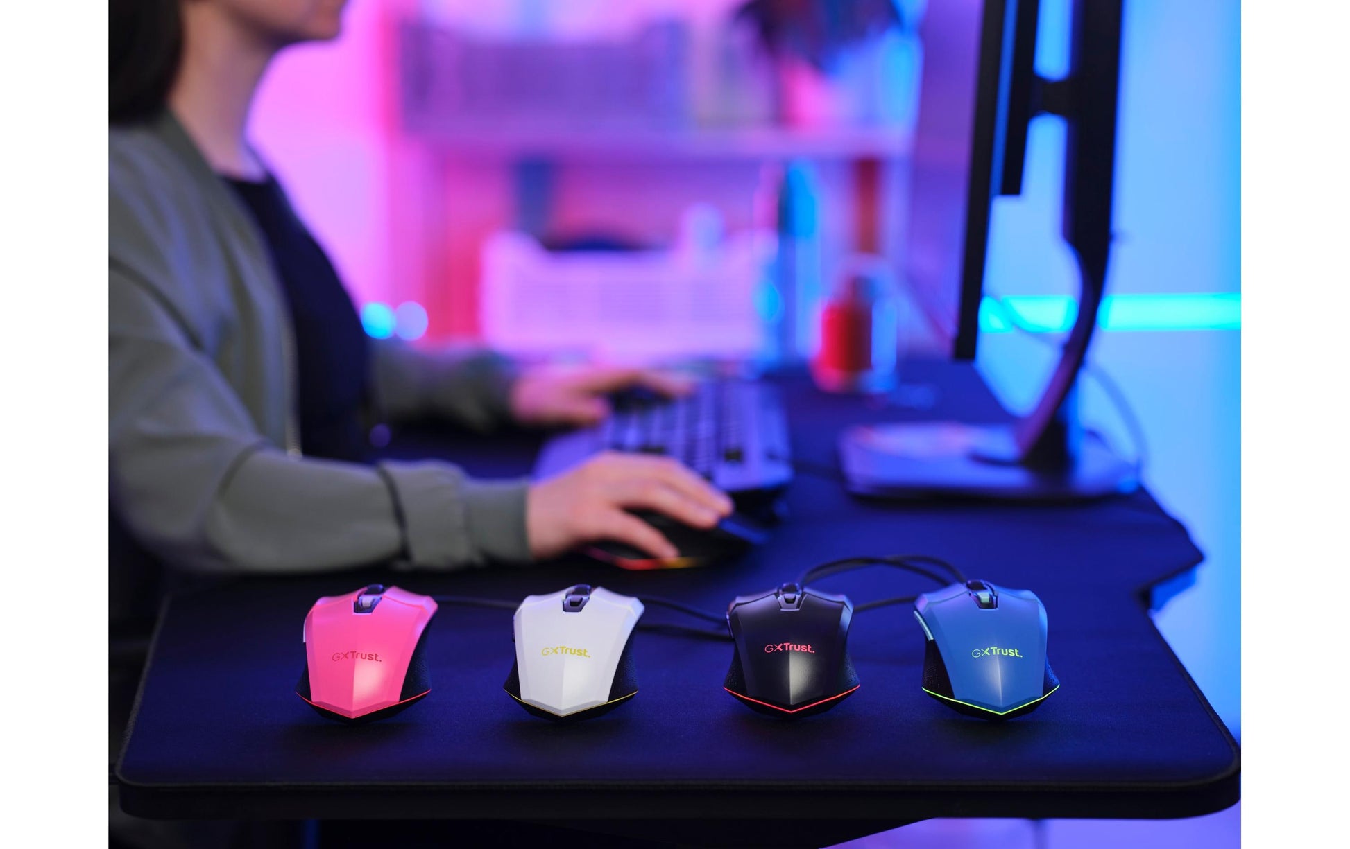 Trust GXT 109W Felox – Gaming-Maus – Kabelgebunden (USB-A), 6400 DPI, Rechts, Weiss