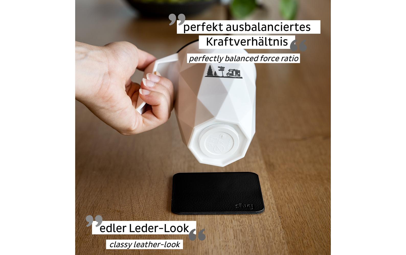 Silwy Tasse S030-1403-1-C – 300 ml, 8,5 × 12,0 cm, Kunststoff, Weiss, mit Deckel, stapelbar