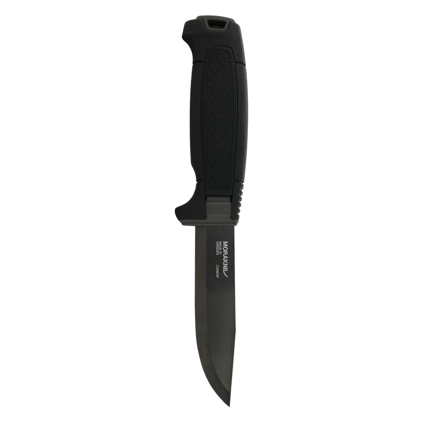 Morakniv Amberg BlackBlade – Outdoormesser 109 mm, Karbonstahl, Feststehende Klinge, mit Scheide