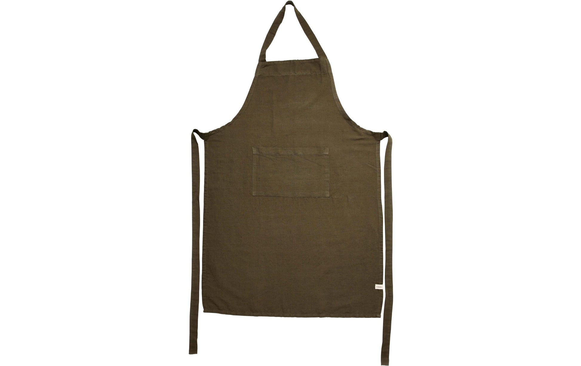 Esmée Kochschürze 60 × 90 cm, Leinen/Baumwolle (Bio), Olivgrün, mit Tasche