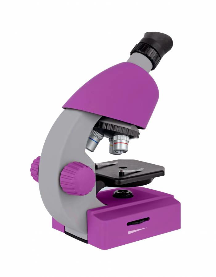 Bresser Optics Optisches Mikroskop Junior – 40–640×, LED, 3× AA, violett