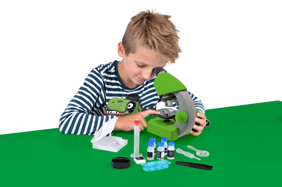 Bresser Optics Bresser Junior – Mikroskop-Bausatz – Optisches Mikroskop, 40–640×, LED-Beleuchtung, ab 6 Jahren