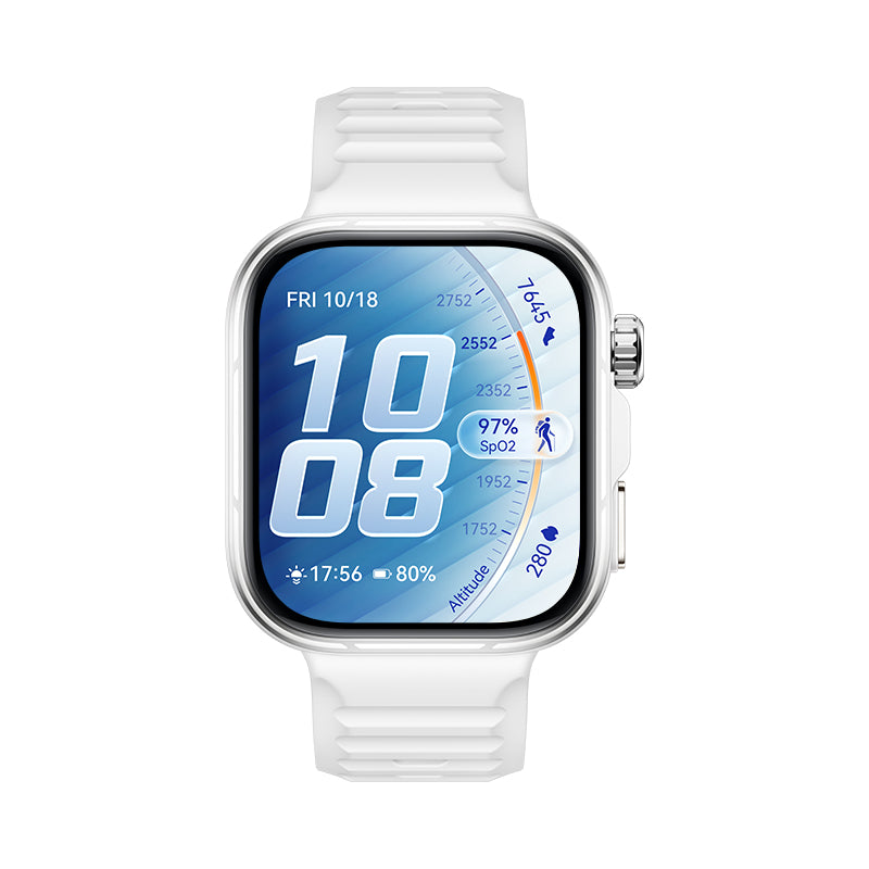 Huawei Watch Fit 5 Pro 45 mm GPS – Aluminium Weiss, Sportband Weiss, 50 m, für iPhone