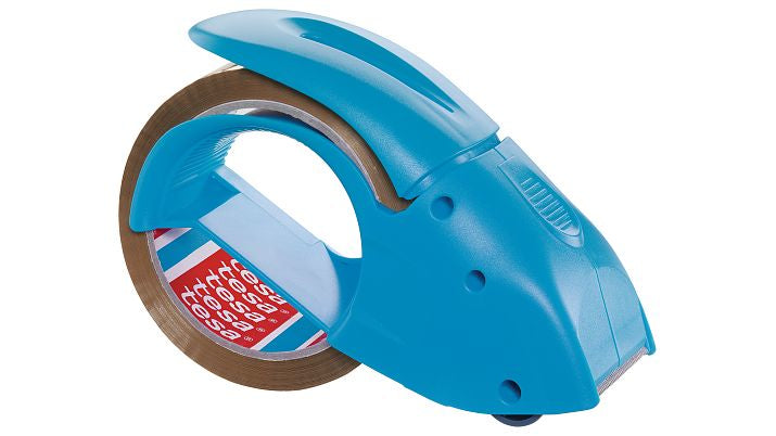 TESA Verpackungsbandabroller – für Verpackungsband bis 50 mm × 50 m, Blau