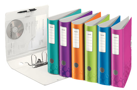 Leitz Active WOW Hebelordner – für A4 – Rückenbreite 8,2 cm – mehrfarbig