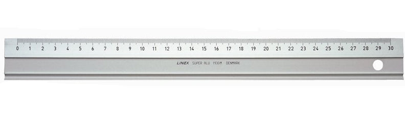 Linex Lineal – Aluminium – 30 cm – Tuschekante, rutschfest, Facette – Silber