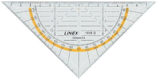 Linex Zeichendreieck, 16 cm, 45° – Polystyrol (PS), gelb-transparent