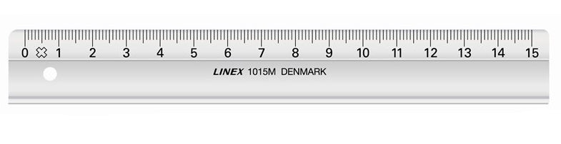Linex Lineal – Kunststoff – 15 cm – Tuschekante, abgerundete Kanten