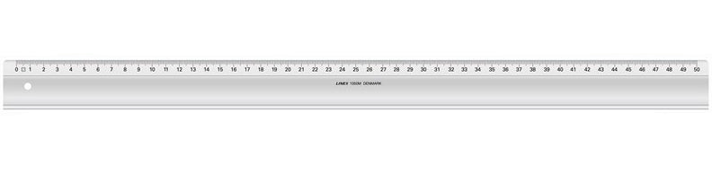 Linex Wandtafel-Lineal 50 cm – Kunststoff, transparent, mit Tuschekante, mit Facette